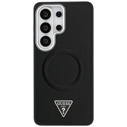 MagSafe Case for Samsung Galaxy S26 Ultra S948, Guess, Embossed Ring Triangle Logo, Black