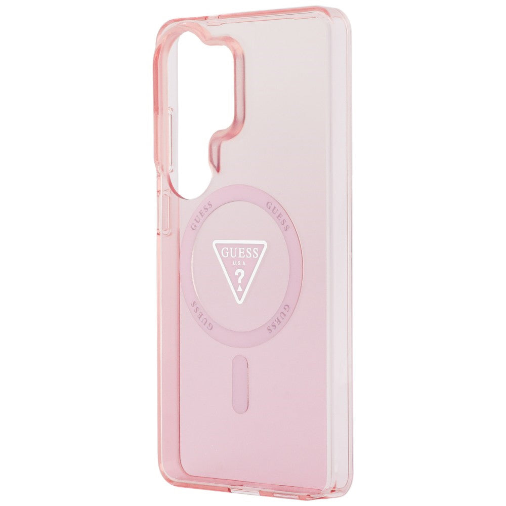 MagSafe Case for Samsung Galaxy S26 Ultra S948, Guess, IML Gradient Triangle Logo, Pink