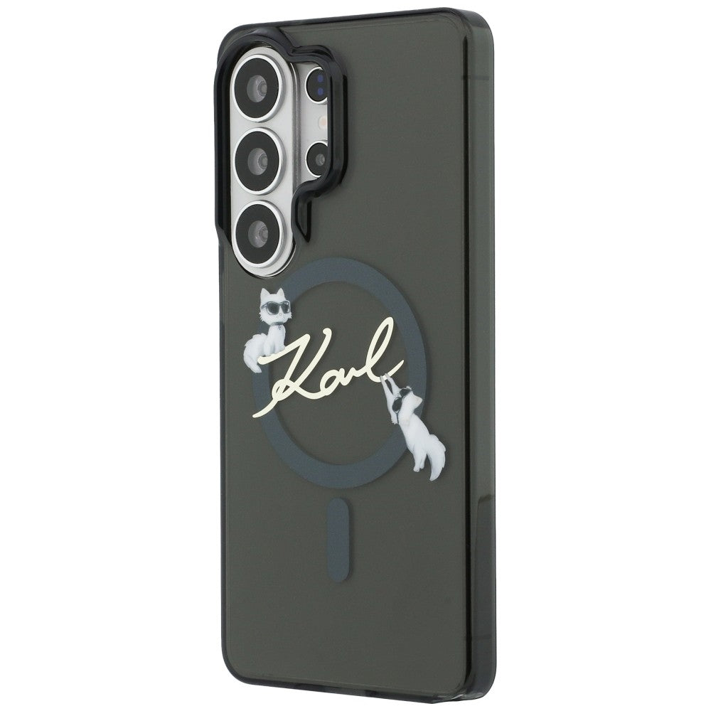 MagSafe Case for Samsung Galaxy S26 Ultra S948, Karl Lagerfeld, IML Choupette Karl Script Logo, Black