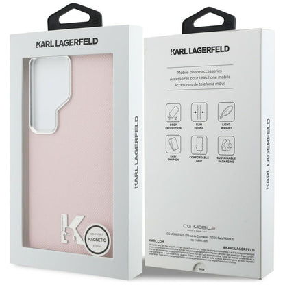 MagSafe Case for Samsung Galaxy S26 Ultra S948, Karl Lagerfeld, Karl Head Logo, Pink