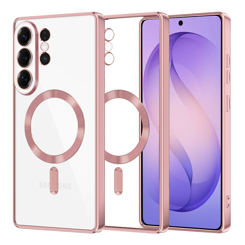 MagSafe Case for Samsung Galaxy S26 Ultra S948, Techsuit, Luxury Crystal, Pink