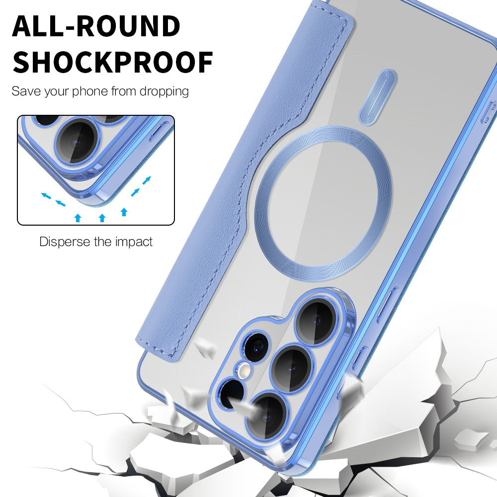 MagSafe Case for Samsung Galaxy S26 Ultra, Techsuit, SmartMag Book, Blue