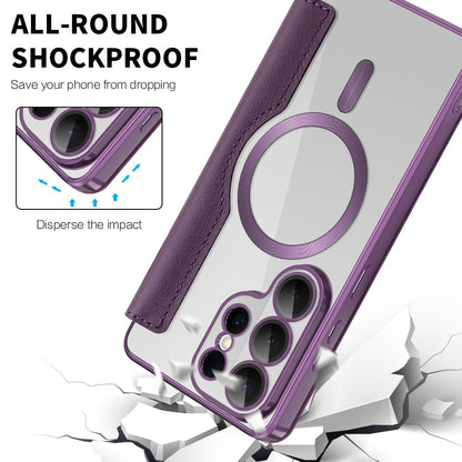 MagSafe Case for Samsung Galaxy S26 Ultra S948, Techsuit, SmartMag Book, Purple