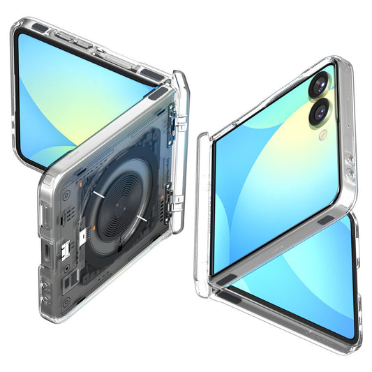 MagSafe Case for Samsung Galaxy Z Flip7 F766, Spigen, Ultra Hybrid Pro Neo One, Transparent ACS09560