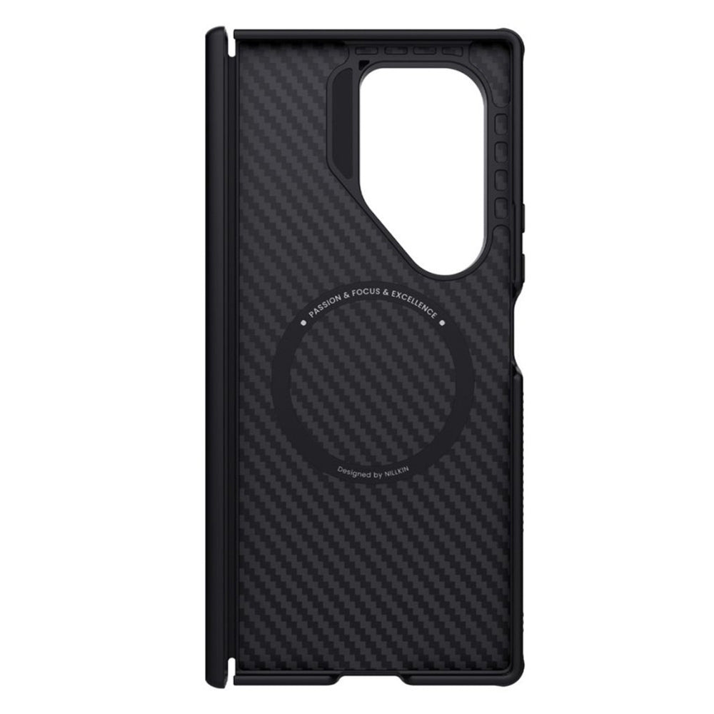 MagSafe Case for Samsung Galaxy Z Fold7 F966, Nillkin, Synthetic Fiber Pro, Black Gold