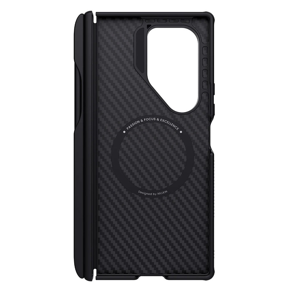 MagSafe Case for Samsung Galaxy Z Fold7 F966, Nillkin, Synthetic Fiber Pro with S-Pen Holder, Black