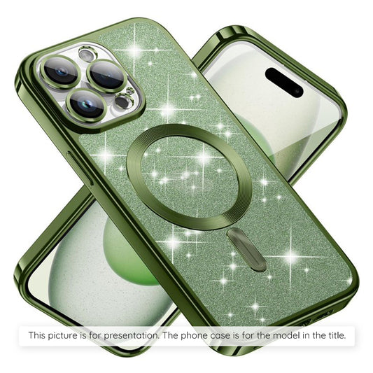 MagSafe Case for Xiaomi 17T, Techsuit, Luxury Glitter, Dark Green