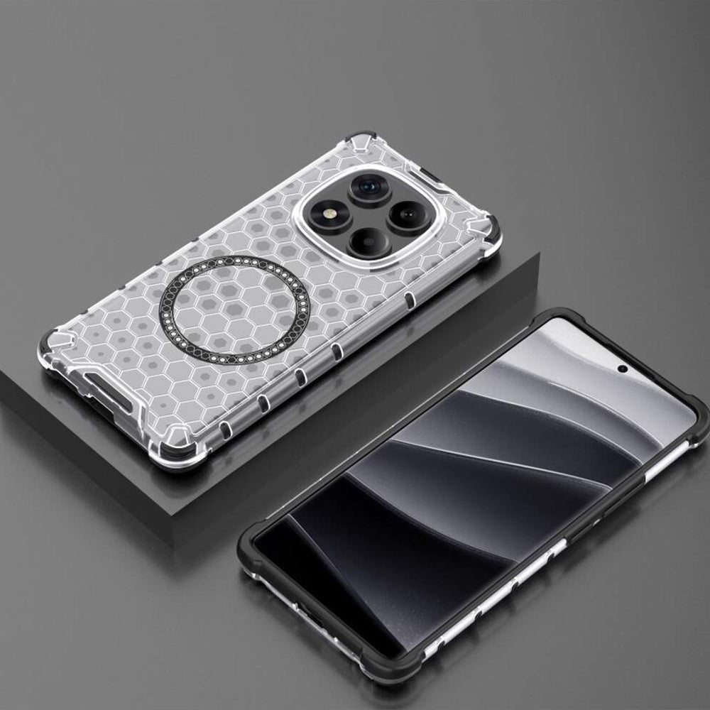 MagSafe Case for Xiaomi Redmi Note 14 Pro+ 5G, Techsuit, HoneyComb Shield, White