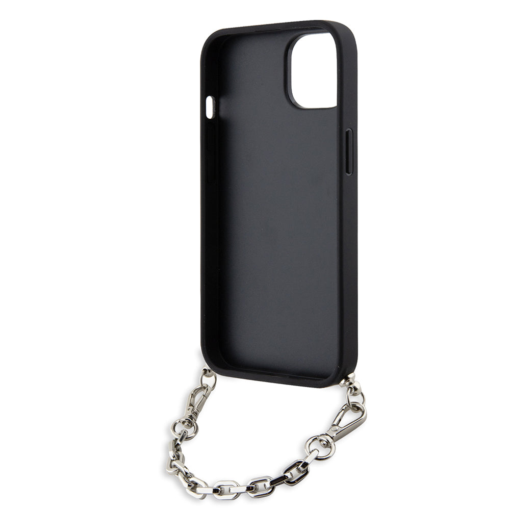 Case for Apple iPhone 14, Karl Lagerfeld, Saffiano Monogram Chain, Black
