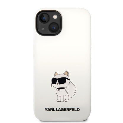 Case for Apple iPhone 14 Plus, Karl Lagerfeld, Silicone Choupette, White