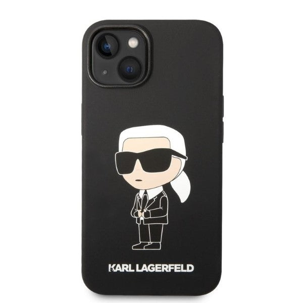 Case for Apple iPhone 14 Plus, Karl Lagerfeld, Ikonik Karl Silicone, Black