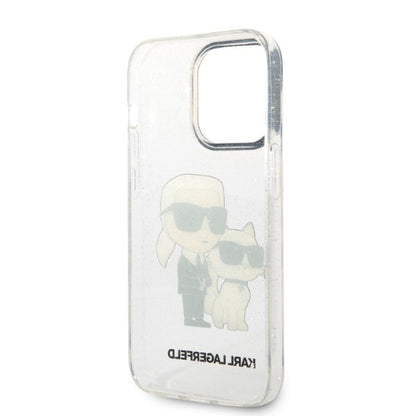 Case for Apple iPhone 14 Pro, Karl Lagerfeld, Glitter Karl & Choupette, Transparent