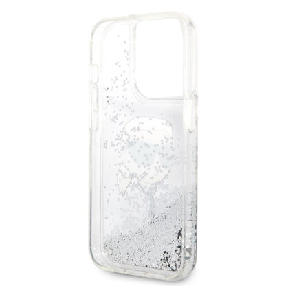 Case for Apple iPhone 14 Pro, Karl Lagerfeld, Glitter Karl's Head, Silver
