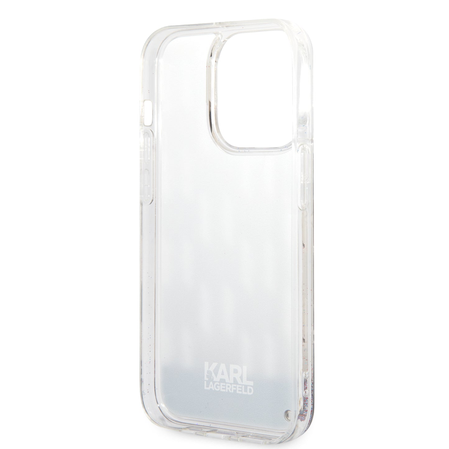 Case for Apple iPhone 14 Pro, Karl Lagerfeld, Liquid Glitter Monogram, Silver