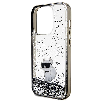 Case for Apple iPhone 14 Pro Max, Karl Lagerfeld, Liquid Glitter Choupette, Transparent
