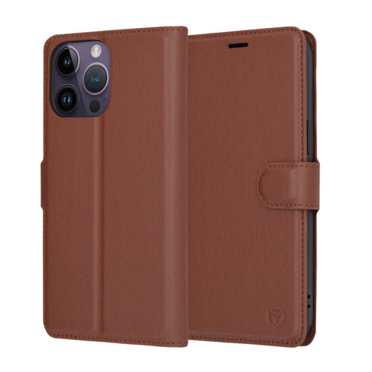 Case for Apple iPhone 14 Pro Max, Techsuit, Leather Folio, Brown
