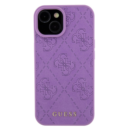 Case for Apple iPhone 15, Guess, 4G Stamped, Light Purple