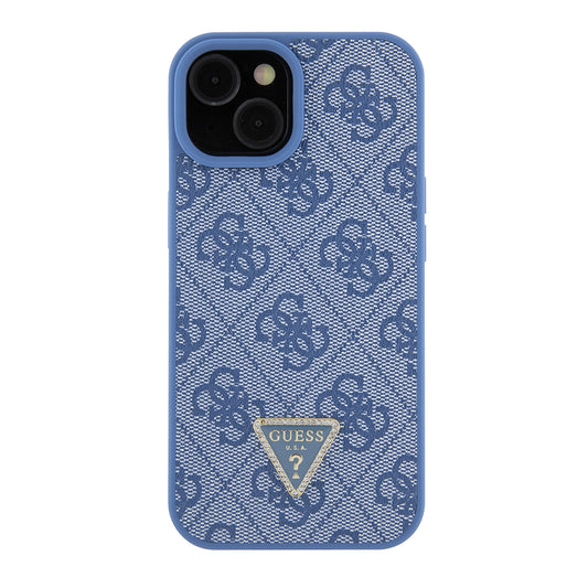 Case for Apple iPhone 15, Guess, Crossbody 4G Metal Logo, Blue