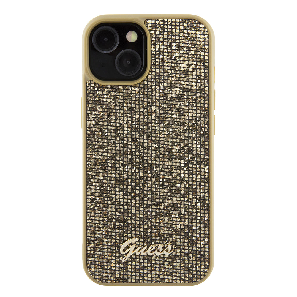 Case for Apple iPhone 15, Guess, Disco Metal Script, Gold