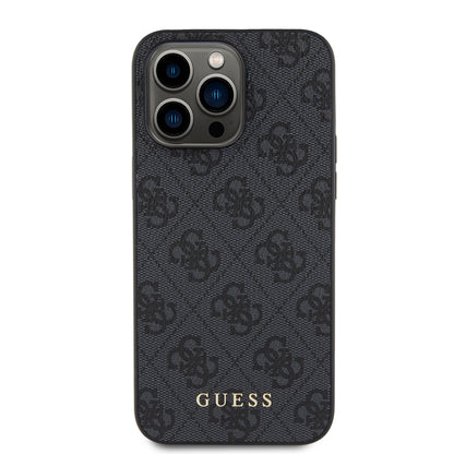 Case for Apple iPhone 15 Pro Max, Guess, 4G Metal Gold Logo, Grey