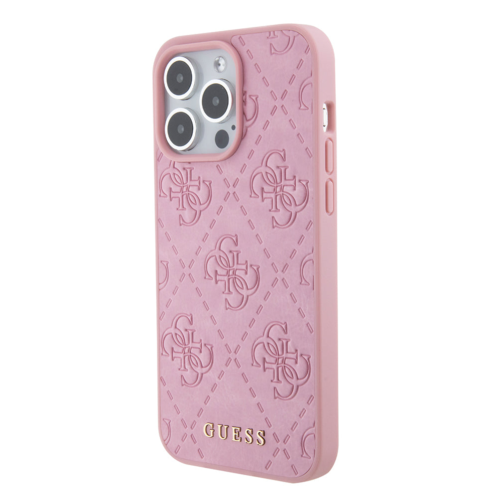 Case for Apple iPhone 15 Pro Max, Guess, 4G Stamped, Pink