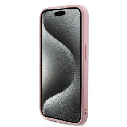 Case for Apple iPhone 15 Pro Max, Guess, Iridescent Metal Script, Pink