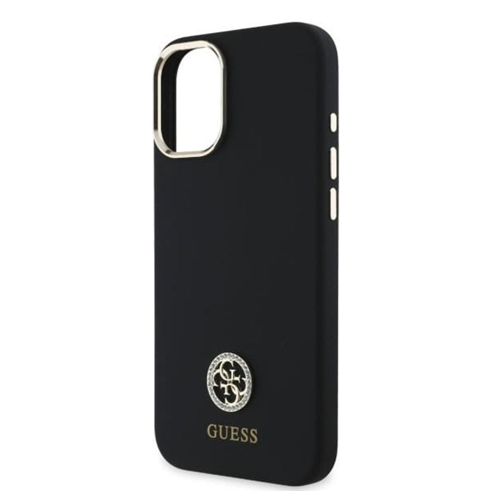 Case for Apple iPhone 16, Guess, Strass 4G Logo, Black