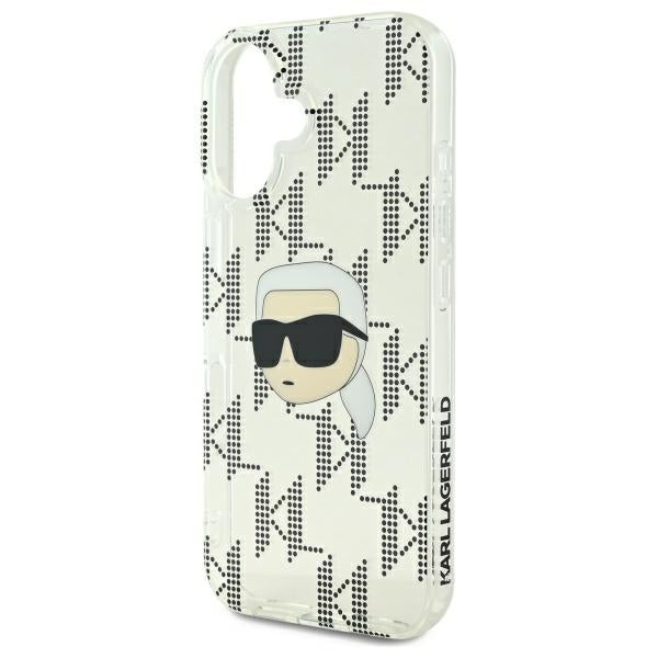 Case for Apple iPhone 16, Karl Lagerfeld, IML Luxury Electroplated Karl's Head, Transparent