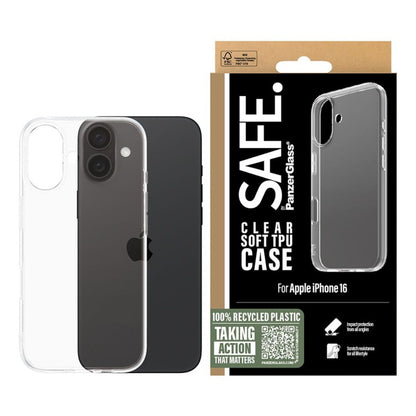 Case for Apple iPhone 16, PanzerGlass, Safe., Transparent
