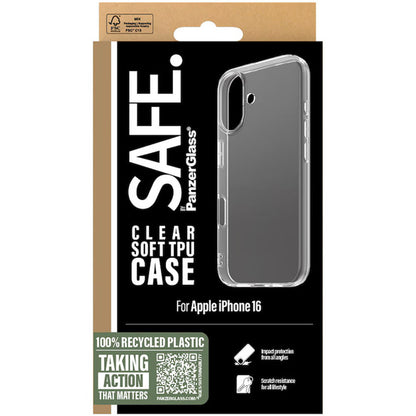 Case for Apple iPhone 16, PanzerGlass, Safe., Transparent