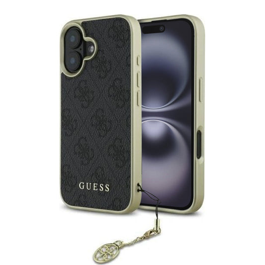 Case for Apple iPhone 16 Plus, Guess, 4G Charm, Black