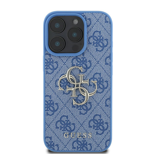Case for Apple iPhone 16 Pro Max, Guess, 4G Big Logo, Blue