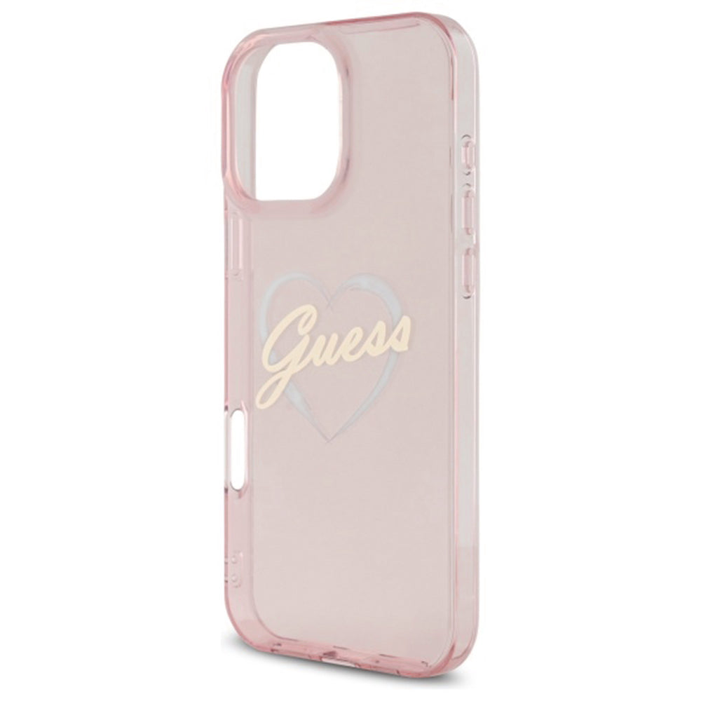 Case for Apple iPhone 16 Pro Max, Guess, IML Heart, Pink