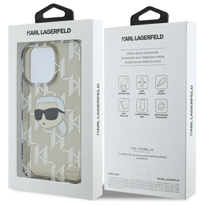 Case for Apple iPhone 16 Pro Max, Karl Lagerfeld, IML Luxury Electroplated Karl's Head, Black