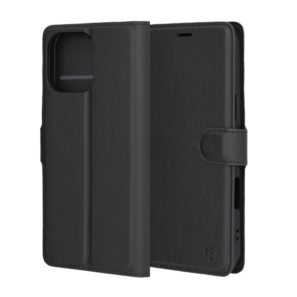 Case for Apple iPhone 16 Pro Max, Techsuit, Leather Folio, Black