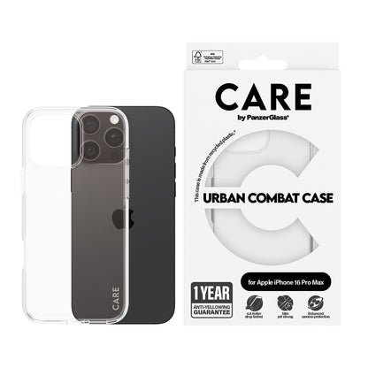 Case for Apple iPhone 16 Pro, PanzerGlass, Urban Combat Care, Transparent