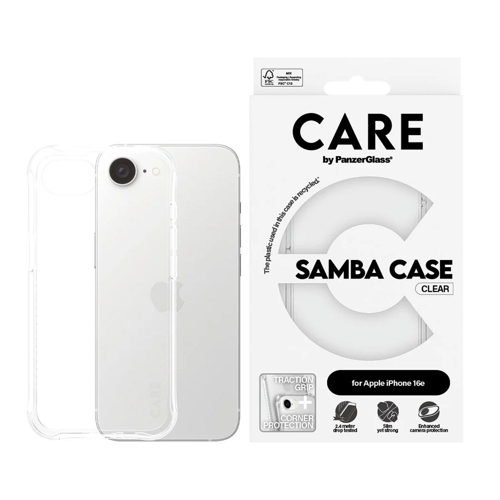 Case for Apple iPhone 16e, PanzerGlass, Fashionable Care, Transparent