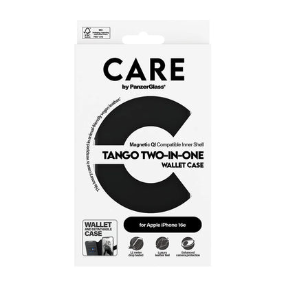 Case for Apple iPhone 16e, PanzerGlass, Care Feature Tango Two-in-One, Black
