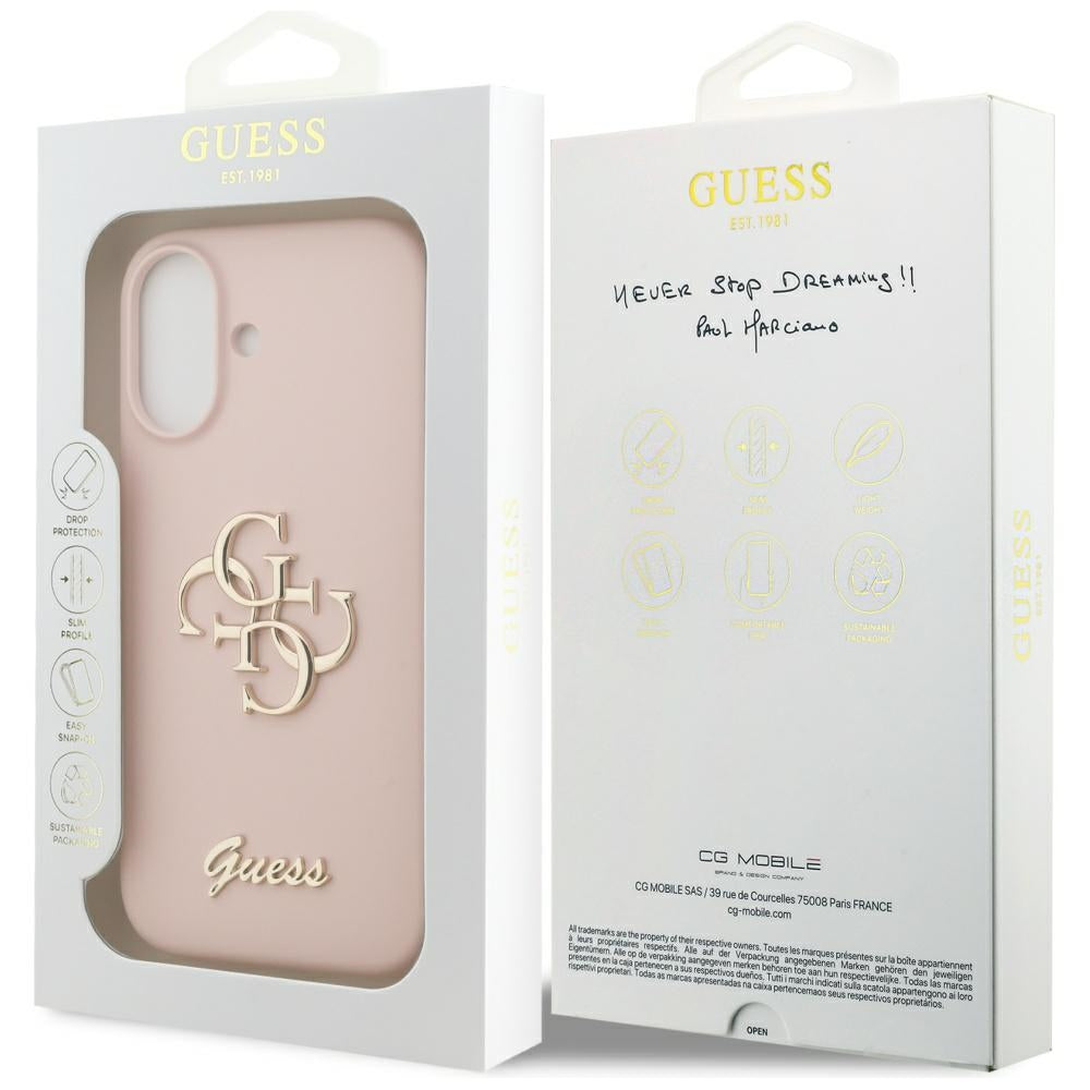 Case for Apple iPhone 17, Guess, Big 4G Script, Light Pink