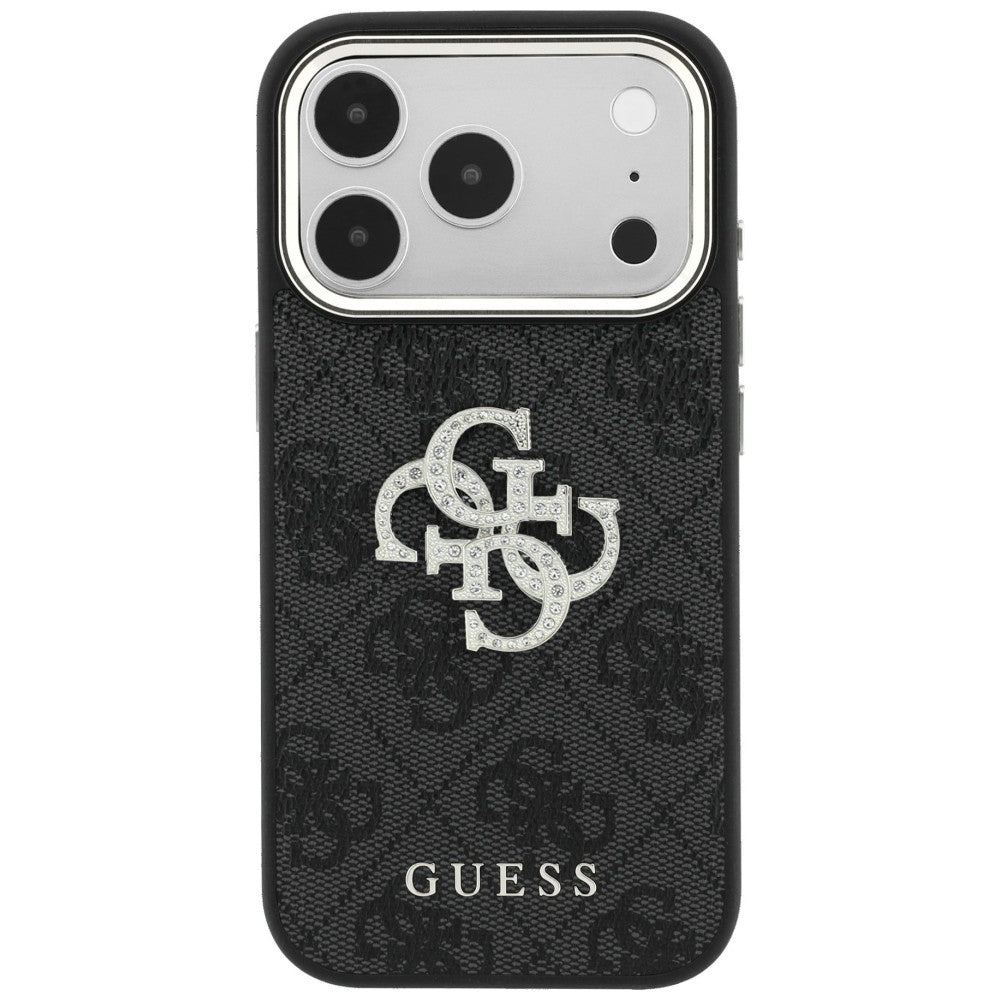 Case for Apple iPhone 18 Pro / 17 Pro, Guess, 4G Big Strass Logo, Black