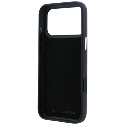 Case for Apple iPhone 18 Pro / 17 Pro, Karl Lagerfeld, Saffiano with Karl & Choupette Head's Pin and Logo, Burgundy