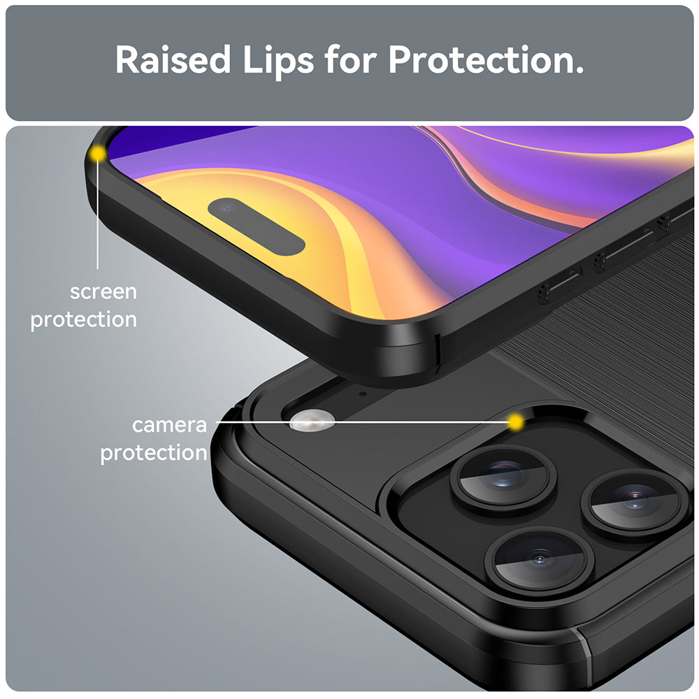 Case for Apple iPhone 18 Pro / 17 Pro, Techsuit, Carbon, Black