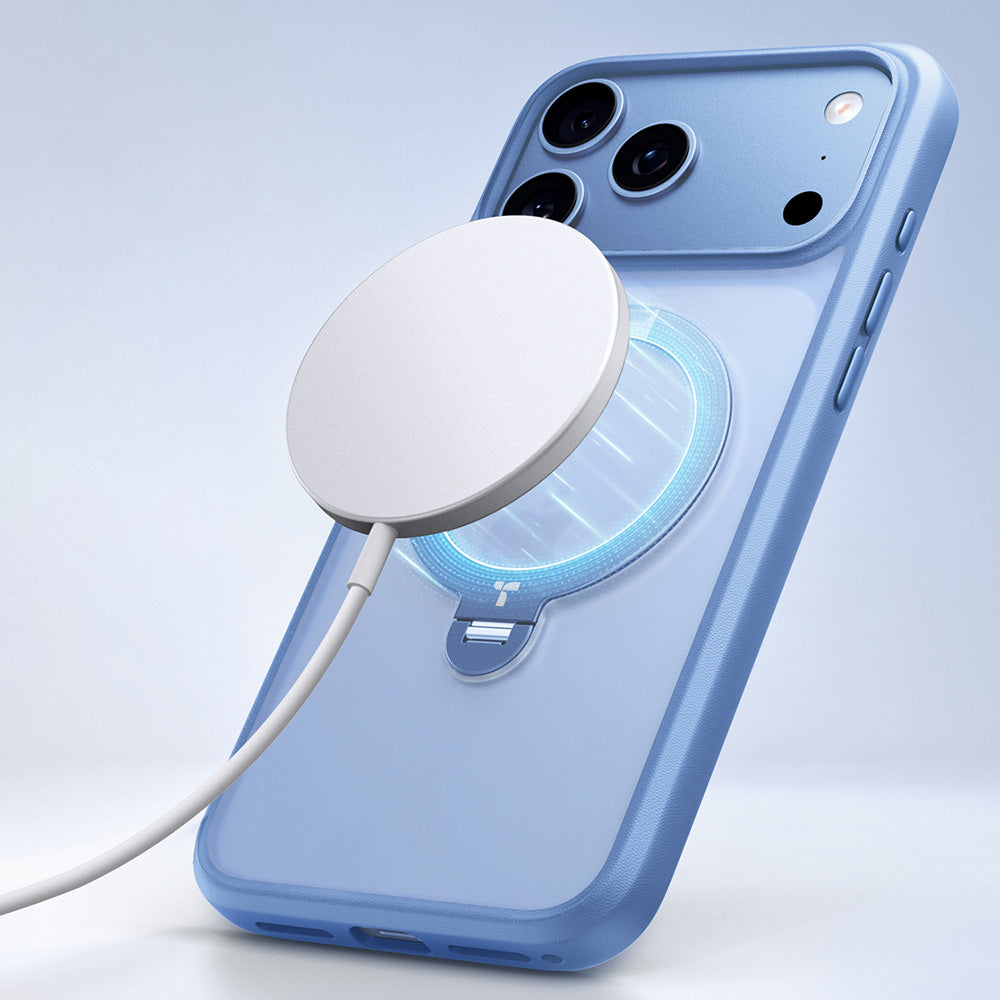 MagSafe Case for Apple iPhone 18 Pro / 17 Pro, Torras, Ostand Spin, Blue