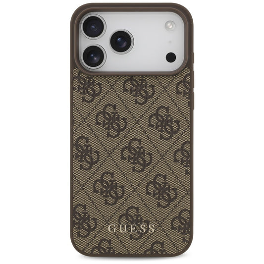 Case for Apple iPhone 18 Pro Max / 17 Pro Max, Guess, 4G Classic Logo, Brown