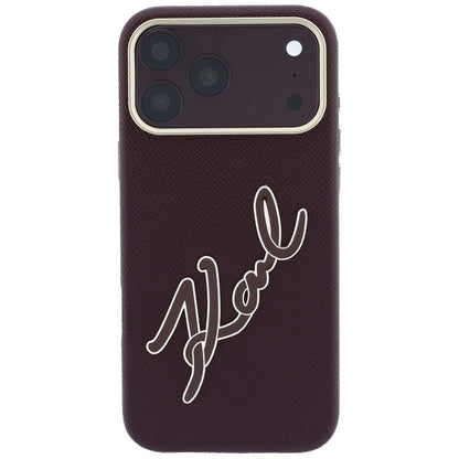 Case for Apple iPhone 18 Pro Max / 17 Pro Max, Karl Lagerfeld, Smooth Big Resin Signature Logo, Burgundy