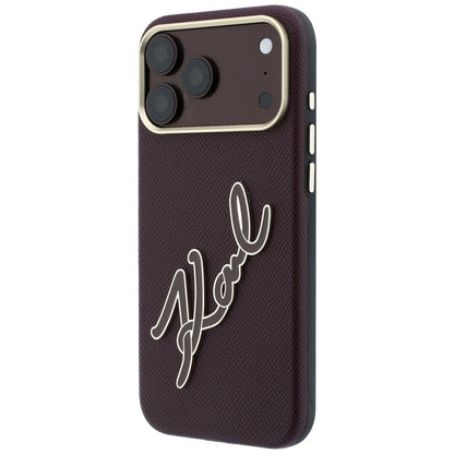 Case for Apple iPhone 18 Pro Max / 17 Pro Max, Karl Lagerfeld, Smooth Big Resin Signature Logo, Burgundy