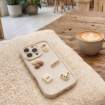 Case for Apple iPhone 15, OEM, Ultra Trendy 3D Bear, Beige
