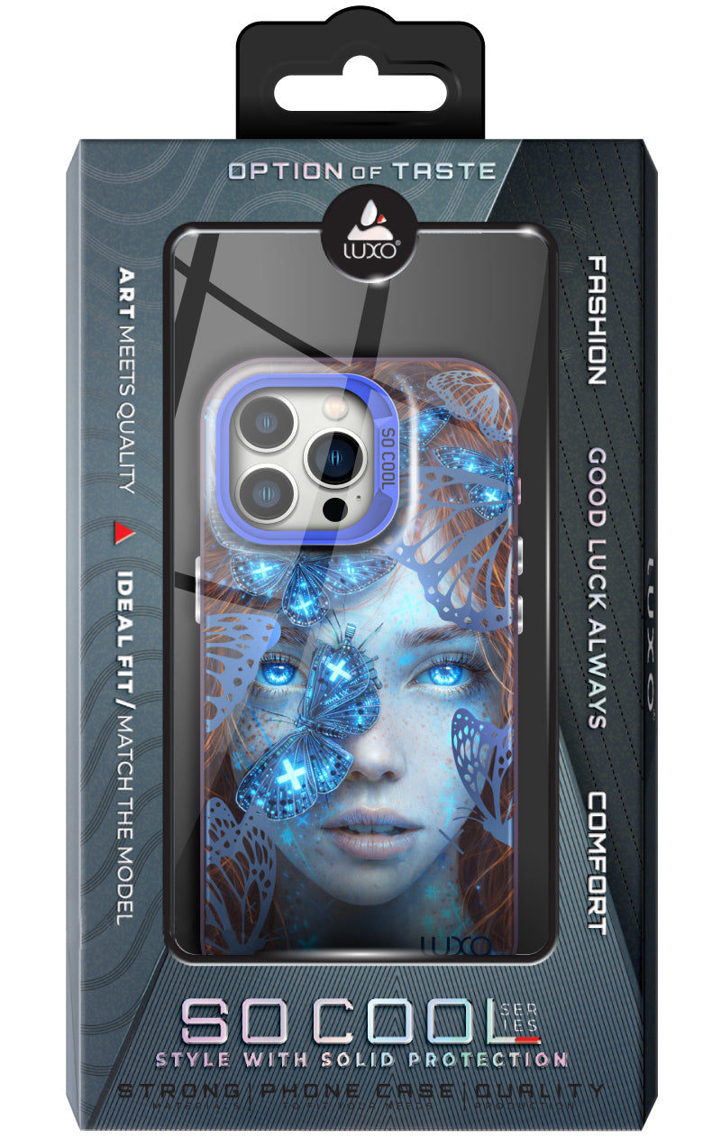 Case for Apple iPhone 17 Pro Max, LUXO So CooL, ArcadiA Butterfly Girl, Multicolor