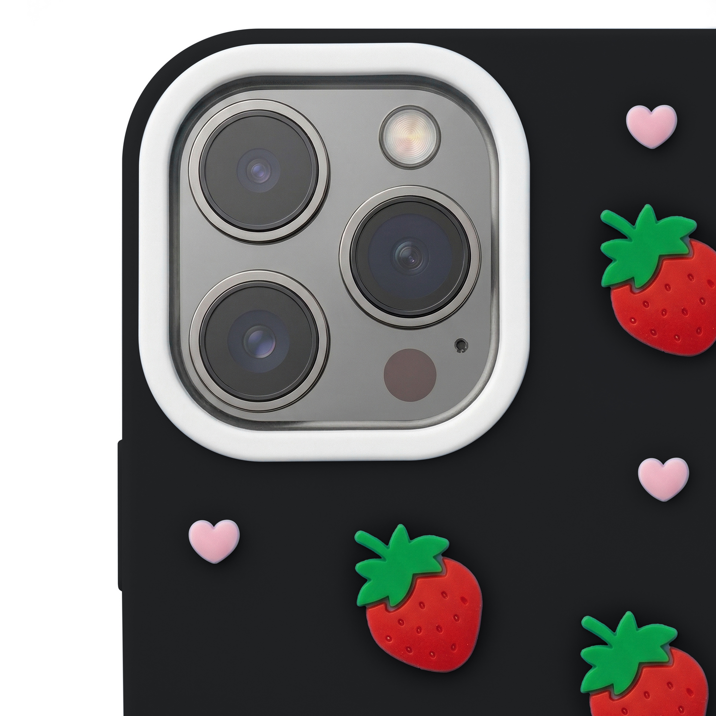 Case for Apple iPhone 17 / 16, OEM, Strawberry, Black