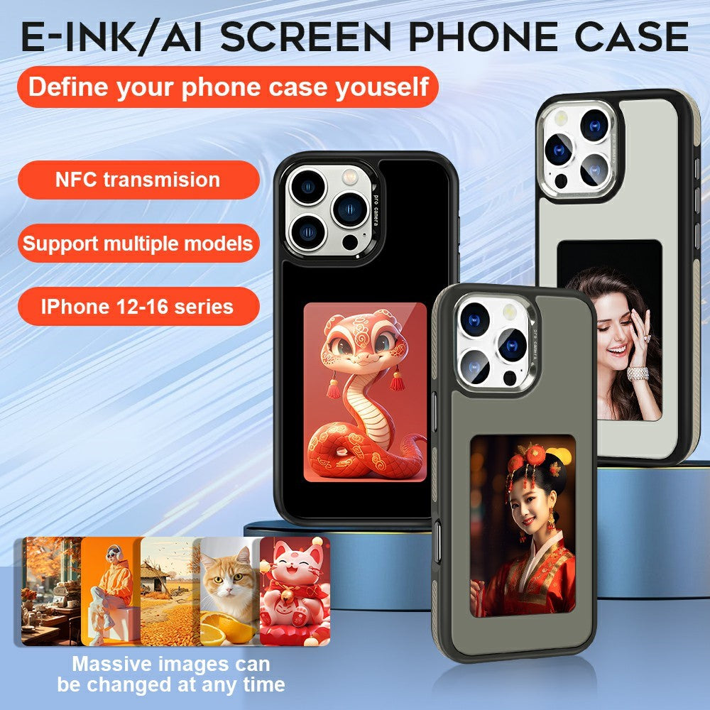 Case for Apple iPhone 16 Pro, OEM, Customized E-Ink Display (4inch), White